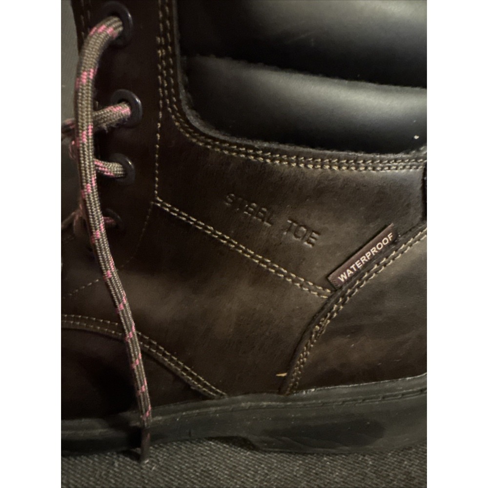 Womens Brahma Steel Toe Boots Brown With Pink Interior Size 8 - Picture 5 of 6
